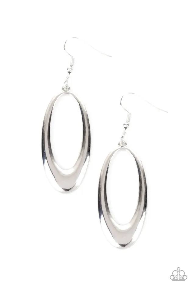 Paparazzi Earring OVAL The Hill Silver Paparazzi Jewelry Earrings Paparazzi Earring OVAL The Hill Silver Paparazzi Jewelry Earrings