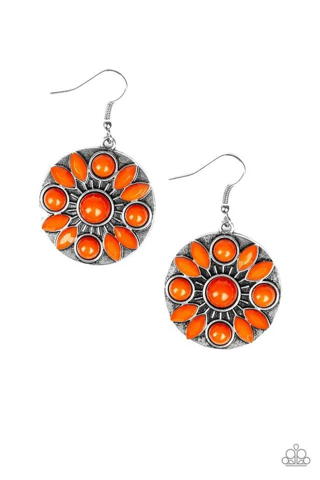 Paparazzi Earring Petal Paradise Orange Paparazzi Jewelry Earrings