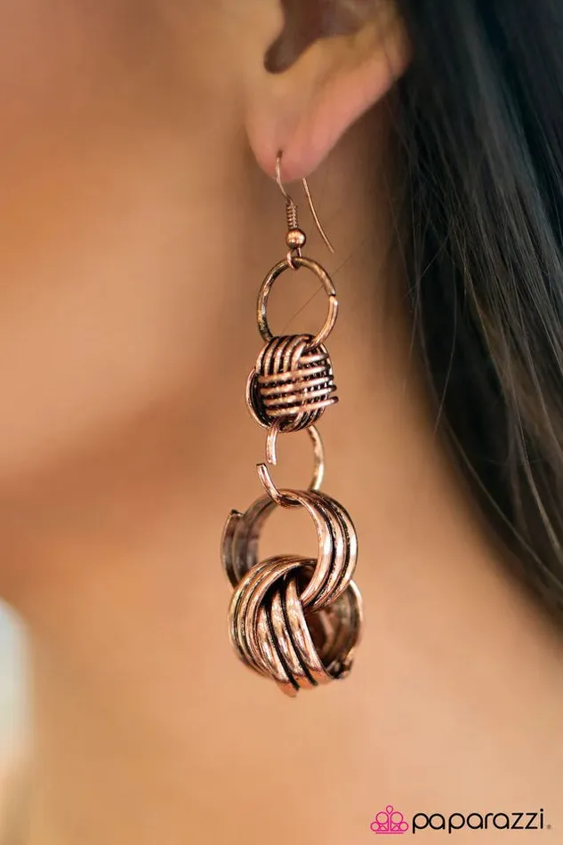 Paparazzi Earring Ramble On Copper Paparazzi Jewelry Earrings