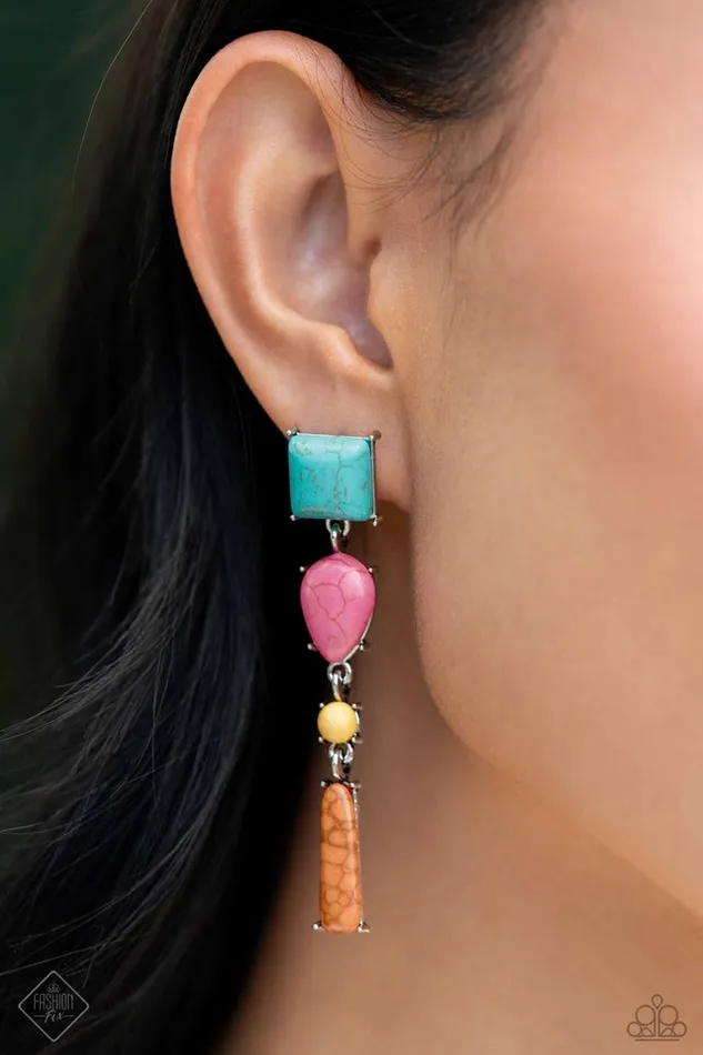 Paparazzi Earring Saharan Sabbatical Blue Paparazzi Jewelry Earrings