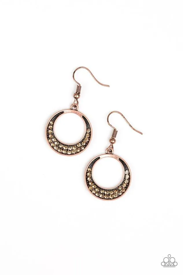 Paparazzi Earring Socialite Luster Copper Paparazzi Jewelry Earrings