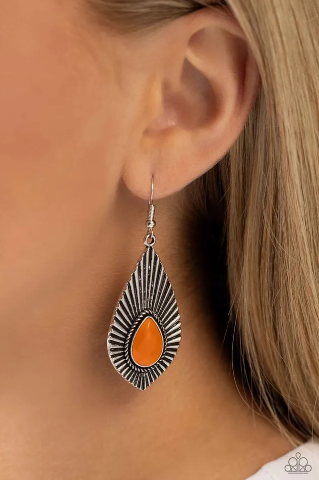 Paparazzi Earring SOULar Flare Orange Paparazzi Jewelry Earrings