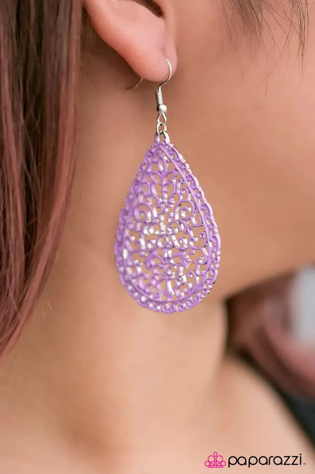 Paparazzi Earring Spring Rain Purple Paparazzi Jewelry Earrings
