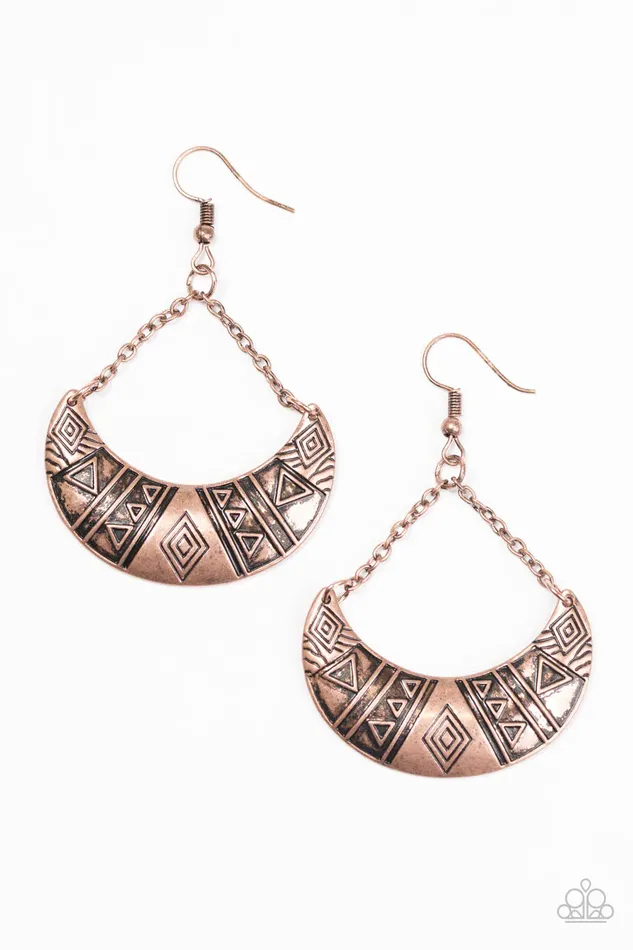 Paparazzi Earring Texas Tango Copper Paparazzi Jewelry Earrings
