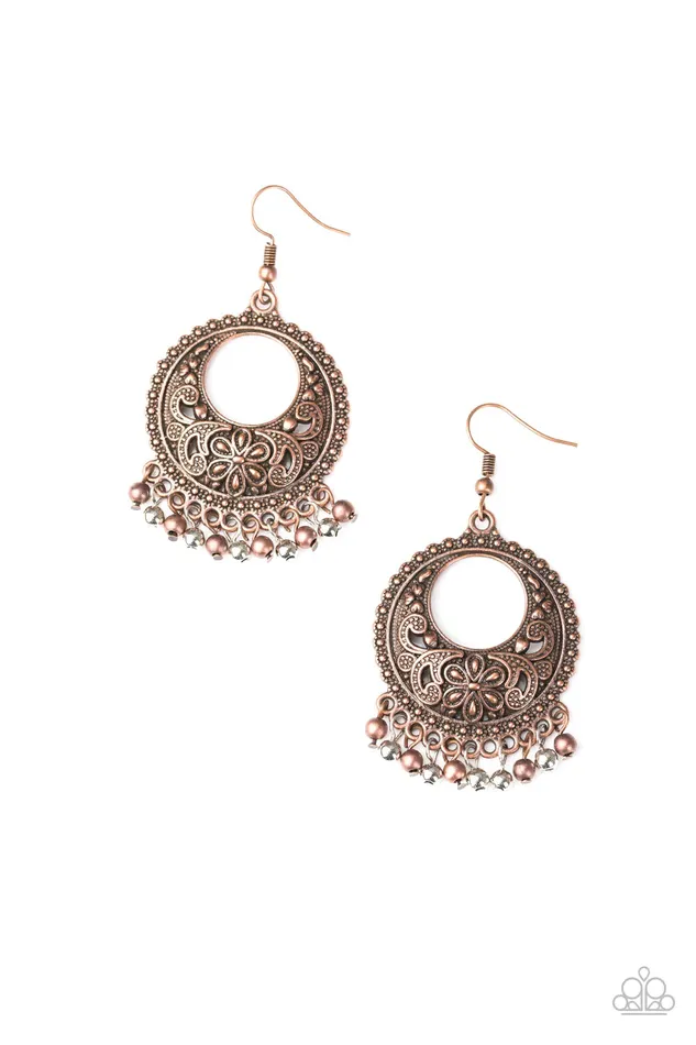 Paparazzi Earring Thrifty Traveler Copper Paparazzi Jewelry Earrings