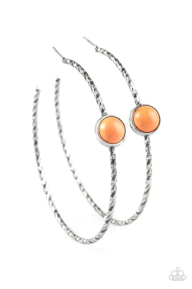 Paparazzi Earring Treasure Seeker Orange Paparazzi Jewelry Earrings