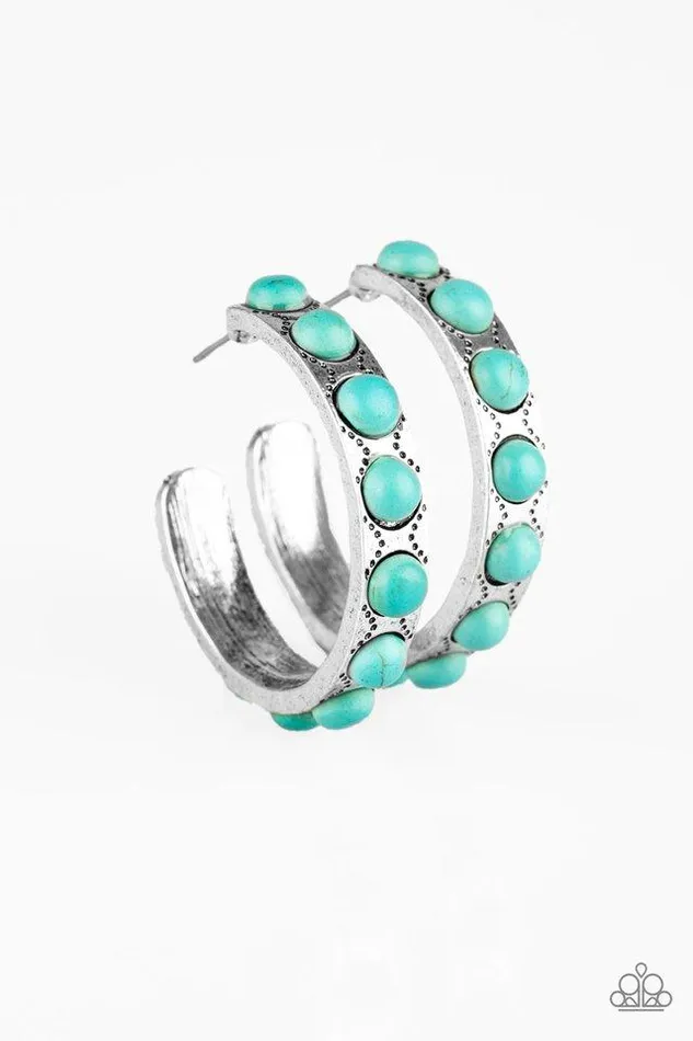 Paparazzi Earring Western Watering Hole Blue Paparazzi Jewelry Earrings