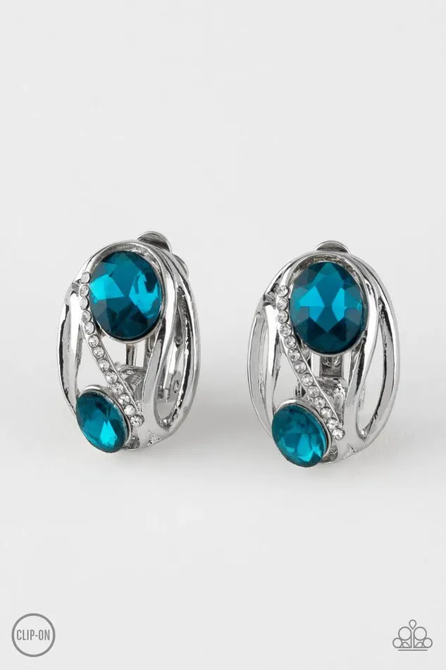 Paparazzi Earring Wheres The FIREWORK Blue Paparazzi Jewelry Earrings