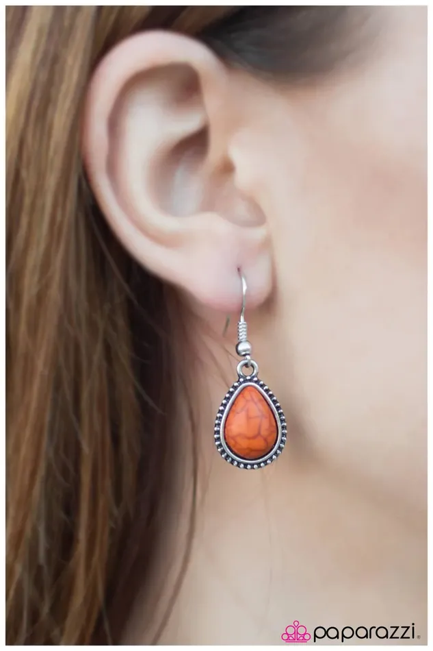 Paparazzi Earring Whiskey Lullaby Orange Paparazzi Jewelry Earrings