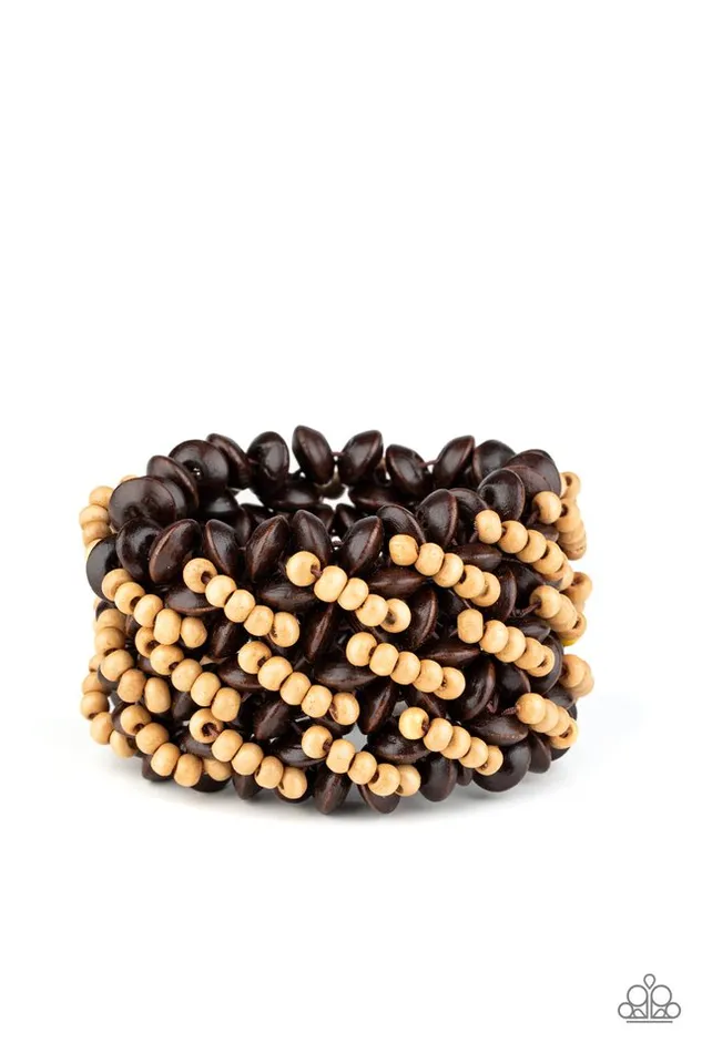 Paparazzi Jewelry Bracelets Paparazzi Bracelet Cozy in Cozumel Brown