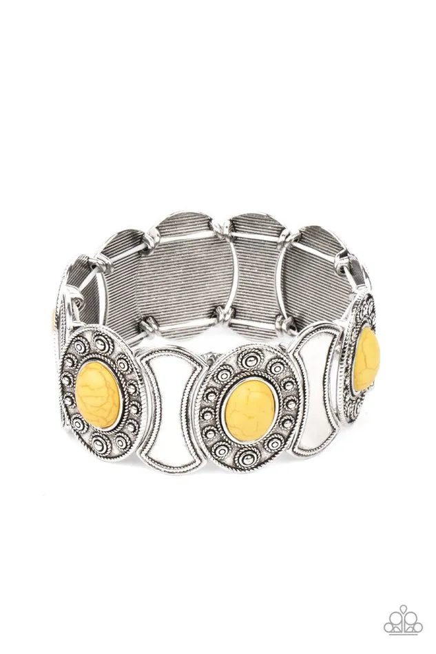 Paparazzi Jewelry Bracelets Paparazzi Bracelet Desert Relic Yellow Paparazzi Jewelry Bracelets Paparazzi Bracelet Desert Relic Yellow