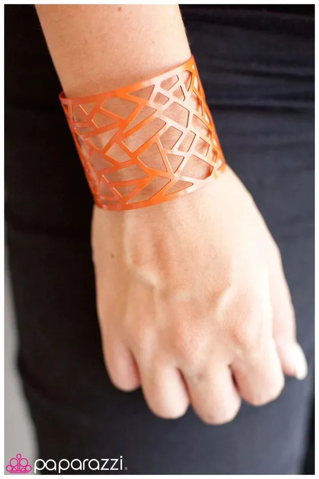 Paparazzi Jewelry Bracelets Paparazzi Bracelet Fractured Orange