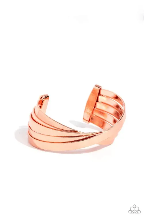 Paparazzi Jewelry Bracelets Paparazzi Bracelet Rebellious Ribbons Copper Paparazzi Jewelry Bracelets Paparazzi Bracelet Rebellious Ribbons Copper