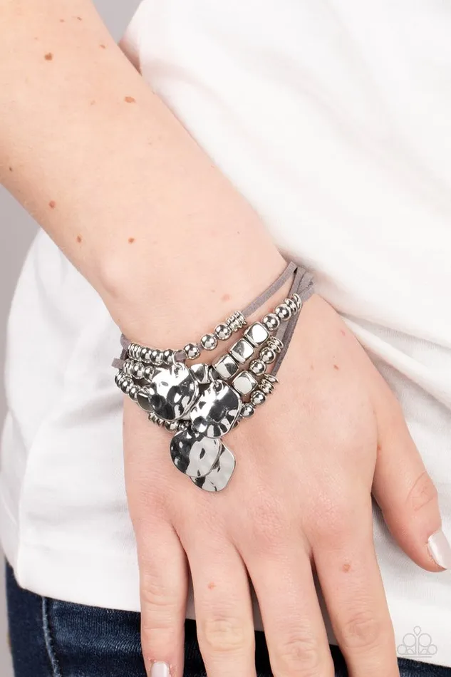 Paparazzi Jewelry Bracelets Paparazzi Bracelet Token Trek Silver