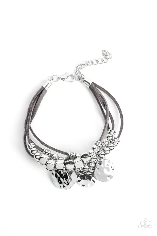 Paparazzi Jewelry Bracelets Paparazzi Bracelet Token Trek Silver Paparazzi Jewelry Bracelets Paparazzi Bracelet Token Trek Silver