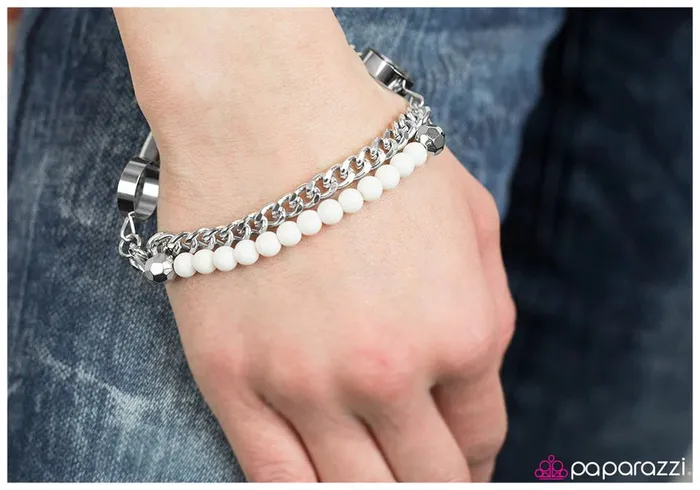 Paparazzi Jewelry Bracelets Paparazzi Bracelet Wined and Dined White