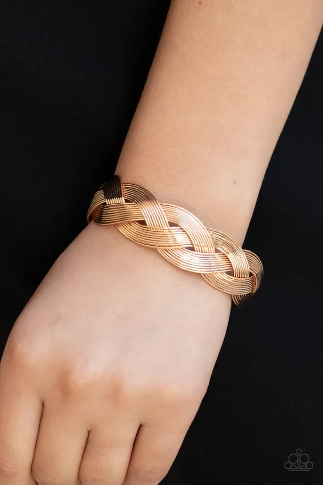 Paparazzi Jewelry Bracelets Paparazzi Bracelet Woven Wonder Gold