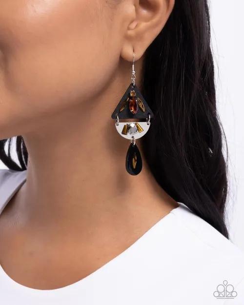 Paparazzi Jewelry Earrings Paparazzi Earring Abstract Articulation Black