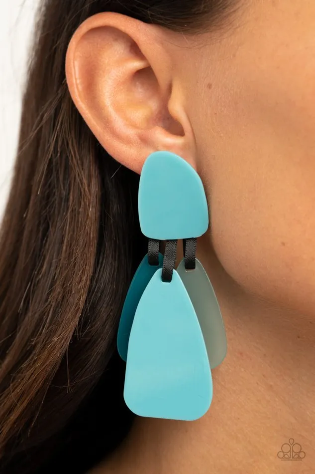 Paparazzi Jewelry Earrings Paparazzi Earring All FAUX One Blue