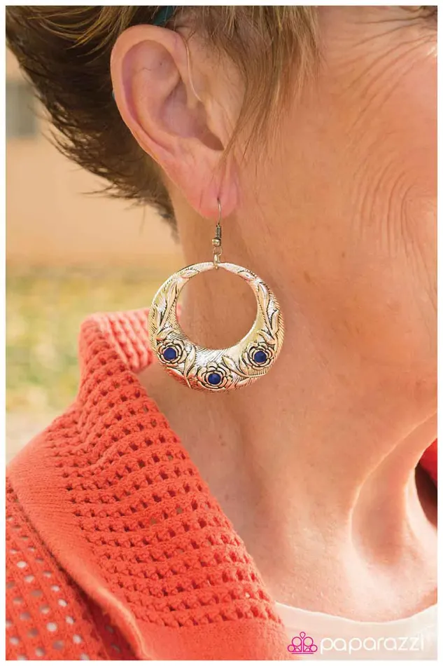 Paparazzi Jewelry Earrings Paparazzi Earring Blooming Borders Blue