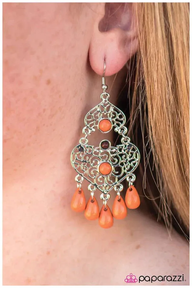 Paparazzi Jewelry Earrings Paparazzi Earring Boho Bollywood Orange