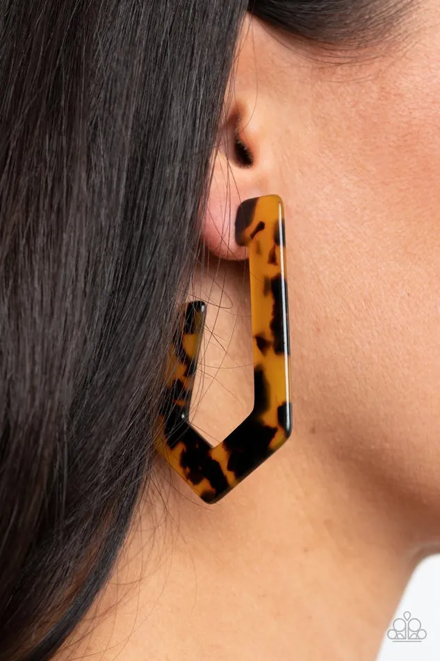 Paparazzi Jewelry Earrings Paparazzi Earring Flat Out Fearless Multi Brown
