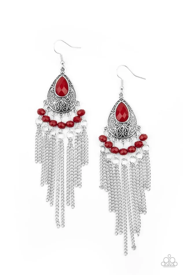 Paparazzi Jewelry Earrings Paparazzi Earring Floating on HEIR Red
