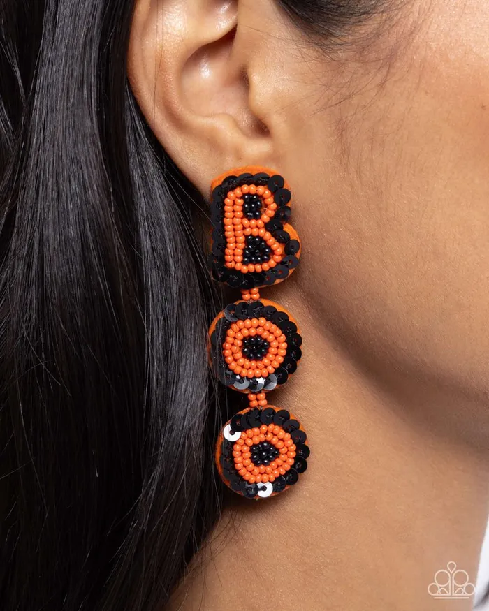 Paparazzi Jewelry Earrings Paparazzi Earring Halloween Bash Orange