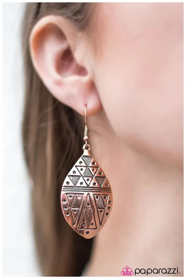 Paparazzi Jewelry Earrings Paparazzi Earring In Prehistoric Fashion Copper