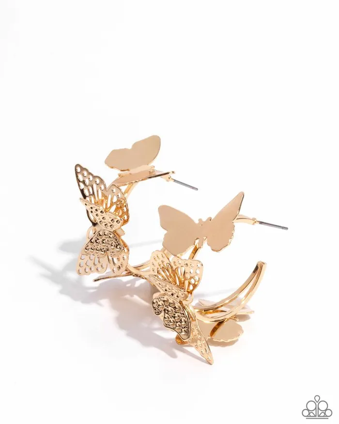 Paparazzi Jewelry Earrings Paparazzi Earring No WINGS Attached Gold Paparazzi Jewelry Earrings Paparazzi Earring No WINGS Attached Gold