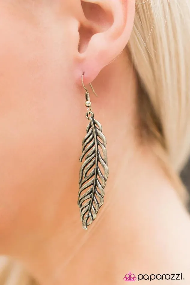 Paparazzi Jewelry Earrings Paparazzi Earring Prepare for Take Off Brass