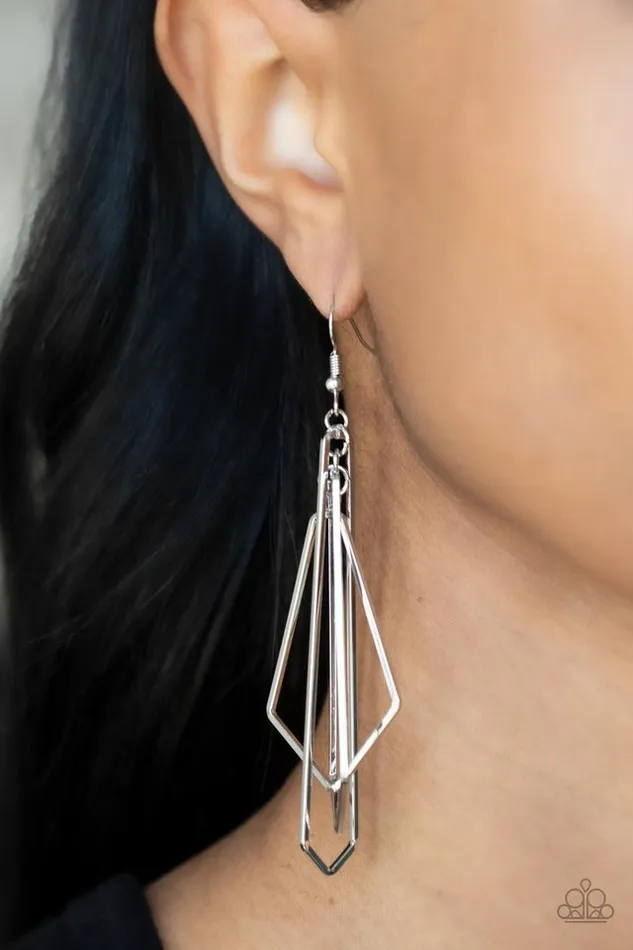 Paparazzi Jewelry Earrings Paparazzi Earring Shape Shifting Shimmer Silver