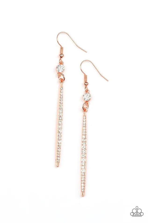 Paparazzi Jewelry Earrings Paparazzi Earring Skyscraping Shimmer Copper Paparazzi Jewelry Earrings Paparazzi Earring Skyscraping Shimmer Copper