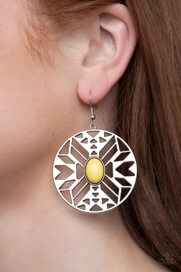 Paparazzi Jewelry Earrings Paparazzi Earring Southwest Walkabout Yellow