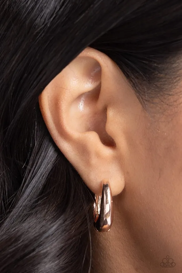 Paparazzi Jewelry Earrings Paparazzi Earring Streamlined Status Rose Gold