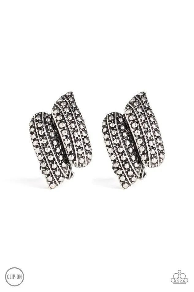 Paparazzi Jewelry Earrings Paparazzi Earring Texture Twist Silver