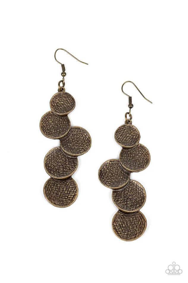 Paparazzi Jewelry Earrings Paparazzi Earring Token Gesture Brass Paparazzi Jewelry Earrings Paparazzi Earring Token Gesture Brass