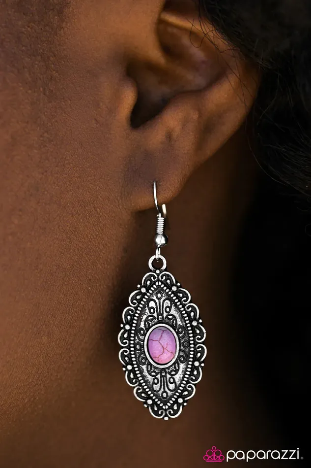 Paparazzi Jewelry Earrings Paparazzi Earring Trail Queen Purple