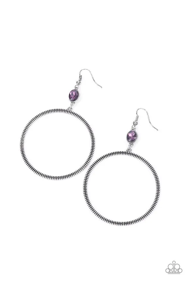 Paparazzi Jewelry Earrings Paparazzi Earring Work That Circuit Purple Paparazzi Jewelry Earrings Paparazzi Earring Work That Circuit Purple