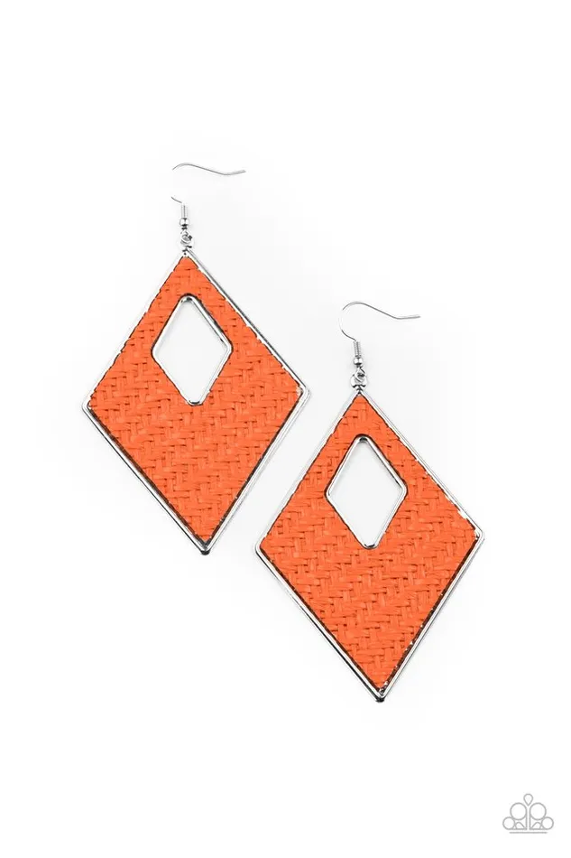 Paparazzi Jewelry Earrings Paparazzi Earring Woven Wanderer Orange Paparazzi Jewelry Earrings Paparazzi Earring Woven Wanderer Orange
