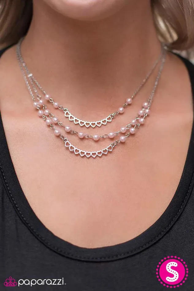 Paparazzi Jewelry Necklaces Paparazzi Necklace Affectionately Yours Pink