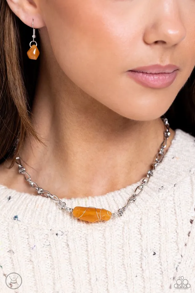 Paparazzi Jewelry Necklaces Paparazzi Necklace Cavern Class Orange