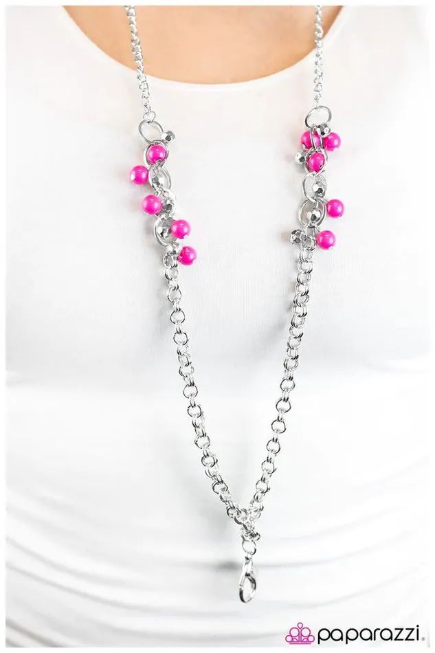 Paparazzi Jewelry Necklaces Paparazzi Necklace Climbing the Corporate Ladder Pink