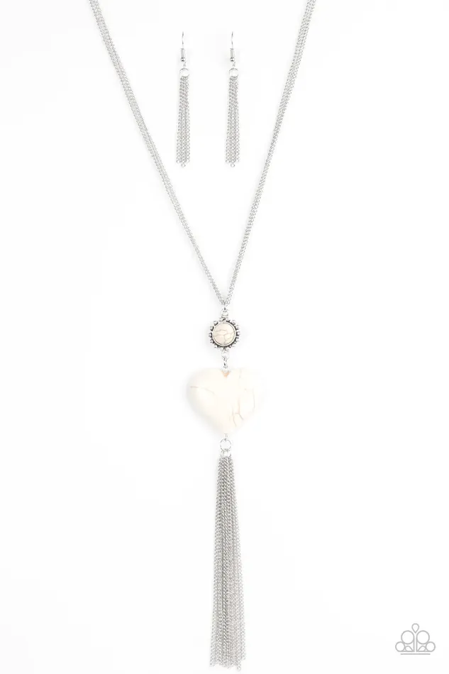 Paparazzi Jewelry Necklaces Paparazzi Necklace Cold Cold Heart White