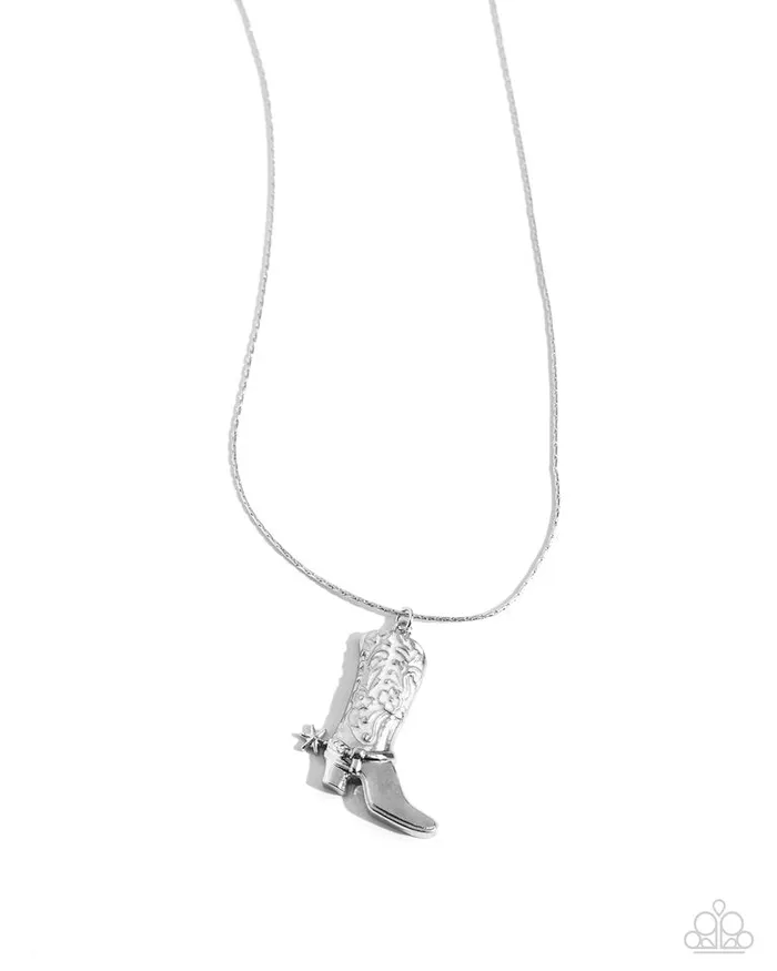 Paparazzi Jewelry Necklaces Paparazzi Necklace Cowboy Confidence White Paparazzi Jewelry Necklaces Paparazzi Necklace Cowboy Confidence White