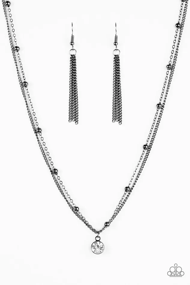 Paparazzi Jewelry Necklaces Paparazzi Necklace FAME Time Black