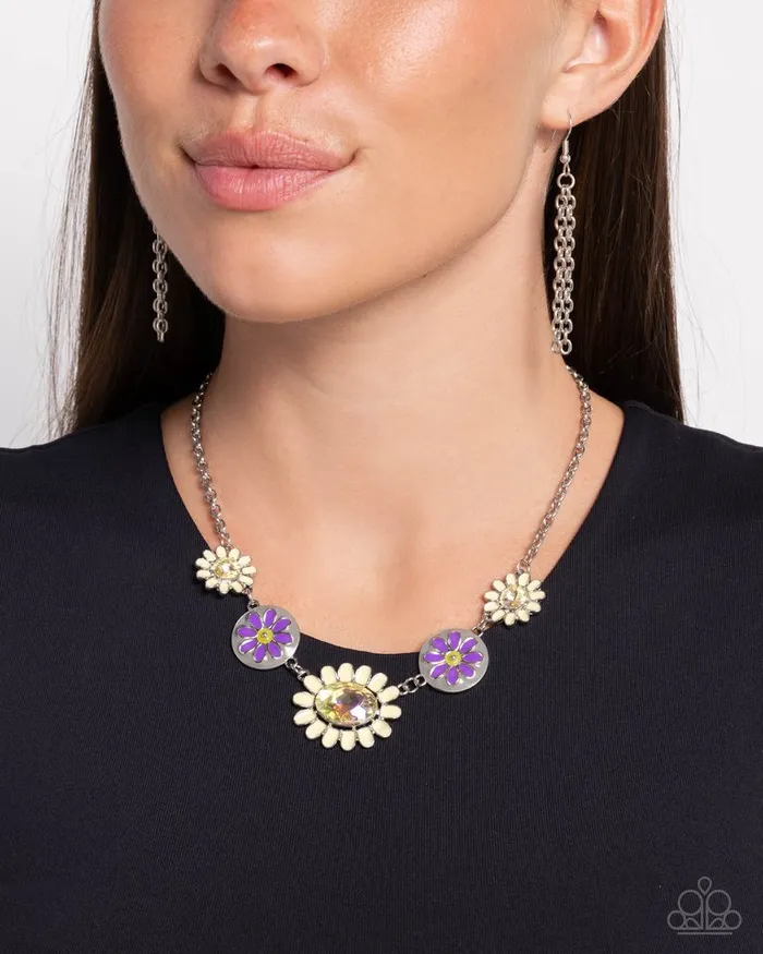 Paparazzi Jewelry Necklaces Paparazzi Necklace Floral Facade Yellow