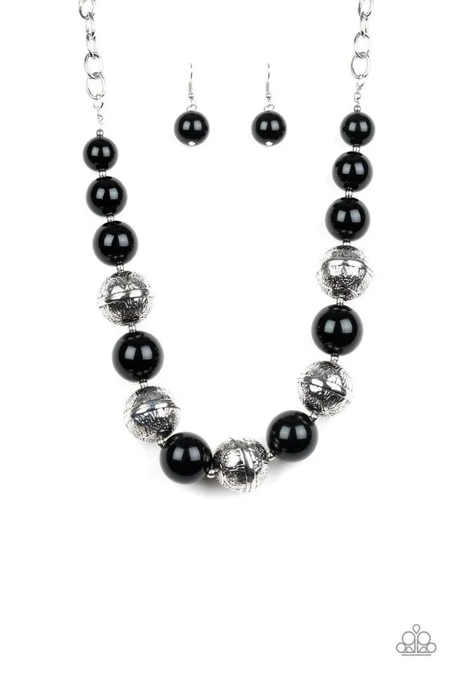 Paparazzi Jewelry Necklaces Paparazzi Necklace Floral Fusion Black