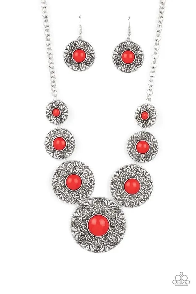 Paparazzi Jewelry Necklaces Paparazzi Necklace Garden Glade Red Paparazzi Jewelry Necklaces Paparazzi Necklace Garden Glade Red