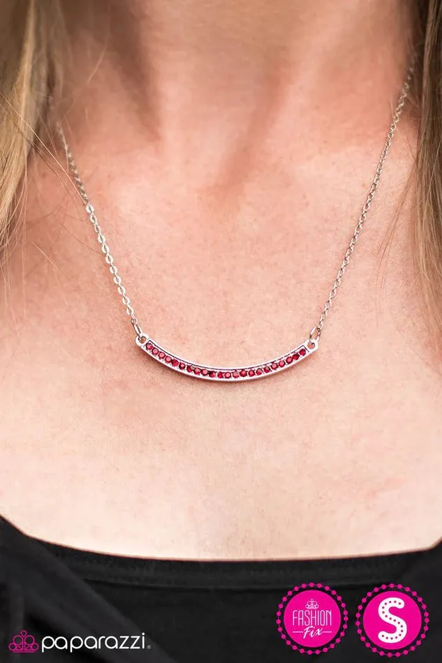 Paparazzi Jewelry Necklaces Paparazzi Necklace Glitter Goddess Red